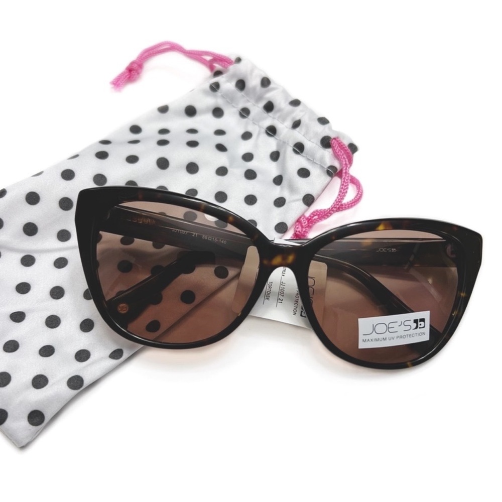 Joe’s Jeans Sunglasses Round Cat Eye Tortoiseshell Brown - Picture 2 of 6
